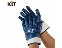 KIT蓝色丁腈手套 防油耐磨防滑防刺穿 全浸劳保手套 罗口袖