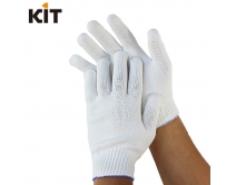 KIT白色厚尼龙手套 弹力针织劳保线手套 灵活柔软贴手 搬运工作 白色