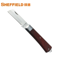 钢盾（SHEFFIELD）S036001-W直刃电工刀（200mm） 折叠式木柄绝缘刀