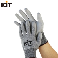 KIT灰色防滑手套 HPPE浸PU胶劳保手套 防切割耐磨防化骑行手套